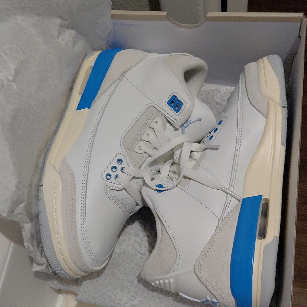 Jordan Air 3 Retro Summit White and Hydrogen Blue Sneakers